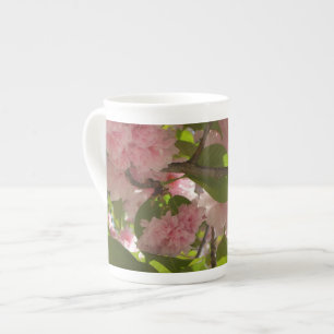 Taza De Porcelana Floral de primavera del árbol de cerezo III con do
