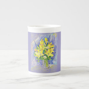 Taza De Porcelana Flores