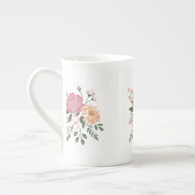 Taza De Porcelana Flores acuáticas (Izquierda)