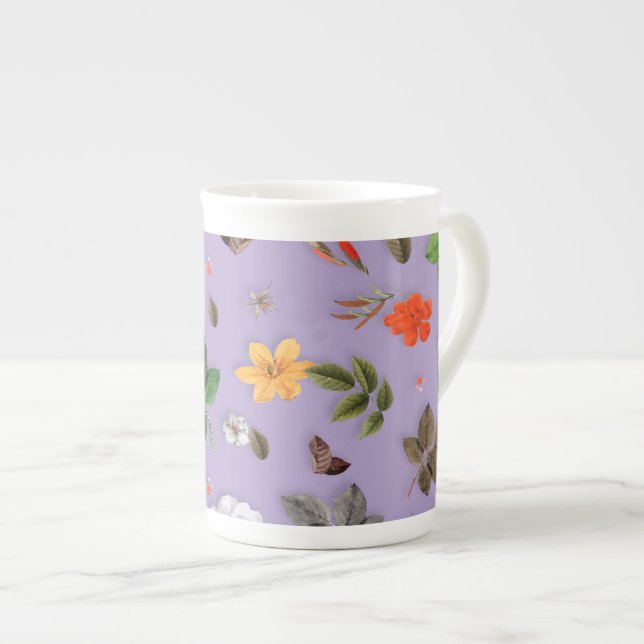 Taza De Porcelana Flores amarillas y rosas blancas 21 (Derecha)
