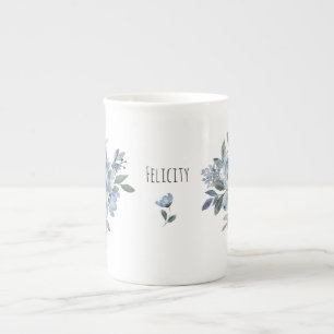 Taza De Porcelana Flores azules de flores de los ríos Lover