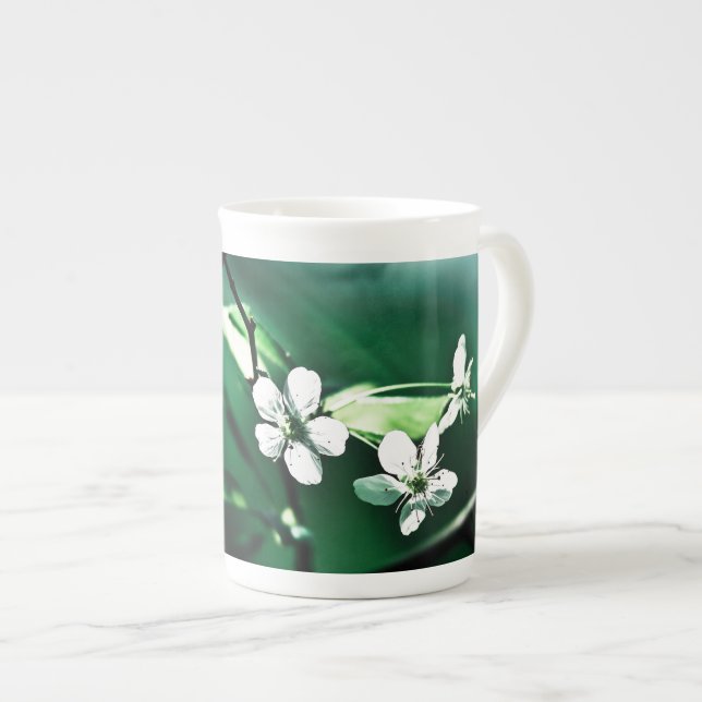 Taza De Porcelana Flores de cerezo blanco (Derecha)