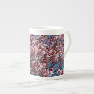 Taza De Porcelana Flores de cerezo y flor de Blue Sky Spring