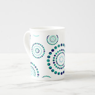 Taza De Porcelana Flores de energía en círculo de puntos + tu motor.