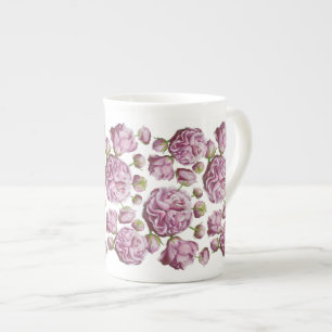 Taza De Porcelana Flores de jardín de Camellia Rosa