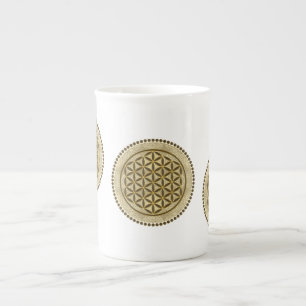 Taza De Porcelana FLORES DE LA VIDA - Símbolo de geometría sagrada A
