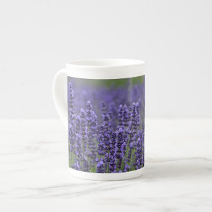 Taza De Porcelana Flores de lavanda púrpura