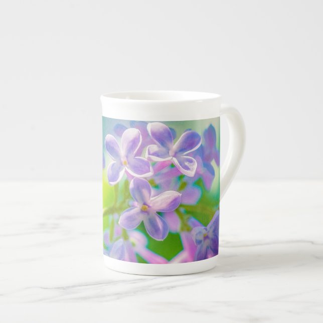 Taza De Porcelana Flores de Lilac Púrpura (Derecha)