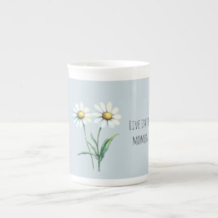 Taza De Porcelana Flores de margarita viven en el momento