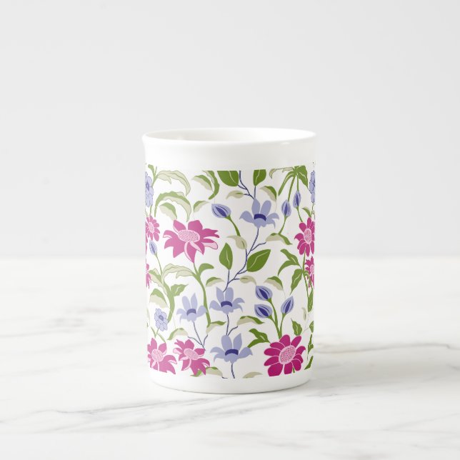 Taza De Porcelana Flores de primavera (Frente)