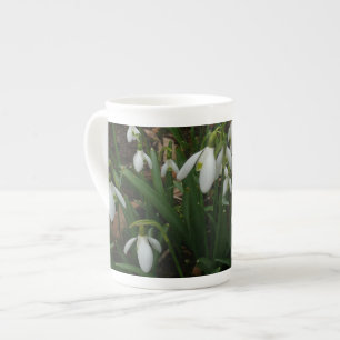 Taza De Porcelana Flores de Primavera Blanca (Galanthus)