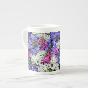 Taza De Porcelana Flores primaverales coloridas impresas