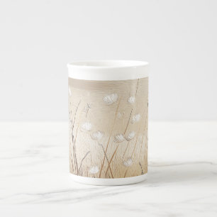 Taza De Porcelana Flores silvestres azotadas por el viento #1 