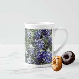 Taza De Porcelana Flores silvestres de Texas Bluebonnets Hueso China
