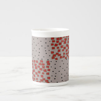 Taza De Porcelana FloresDeDiamantesCuadradosRectángulos