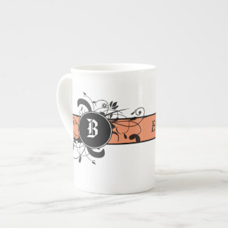 Taza De Porcelana Flourish del Victorian con monograma