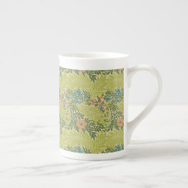 Taza De Porcelana Foliage floral Vintage William Morris Larkspur