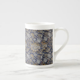 Taza De Porcelana Fondo azul del patrón Wey de William Morris vintag