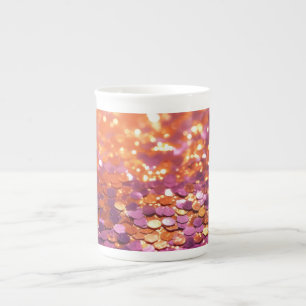 Taza De Porcelana Fondo de purpurina naranja púrpura-77996