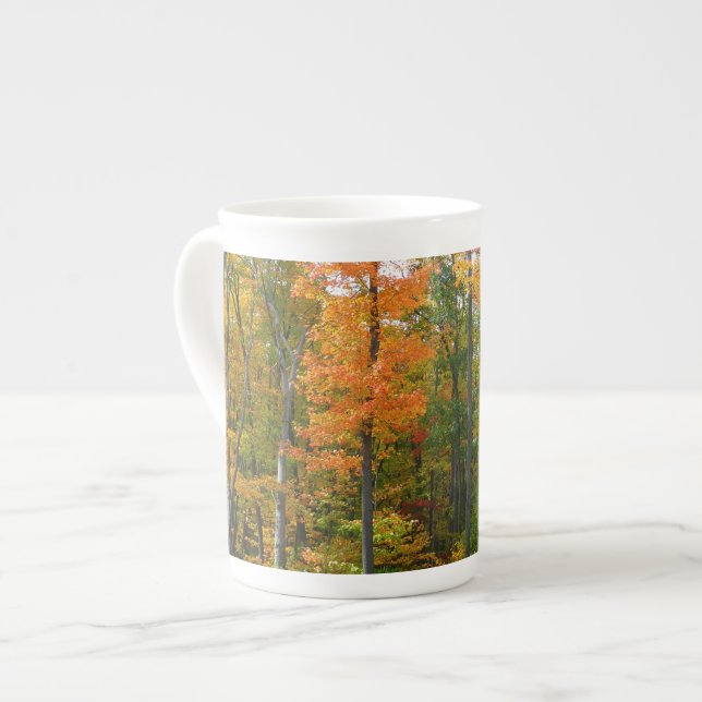 Taza De Porcelana Fotografía de la naturaleza otoñal en árboles de a (Izquierda)