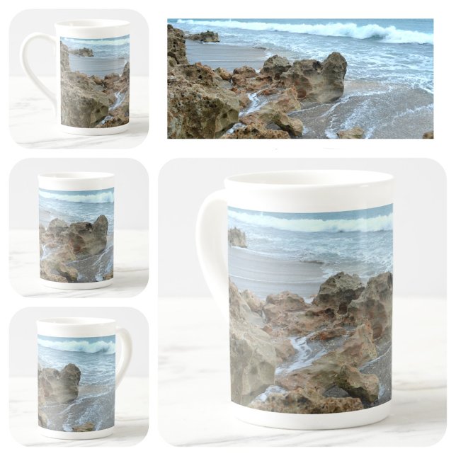 Taza De Porcelana Fotografía de Rocas Flores Júpiter Florida (Subido por el creador)