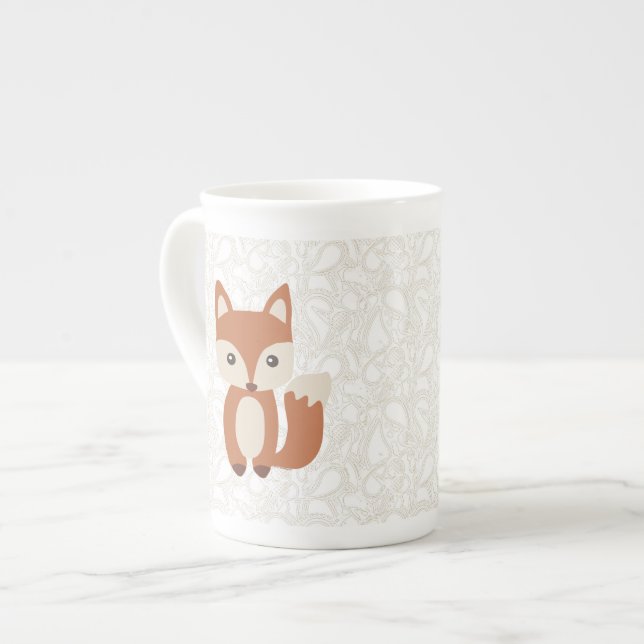 Taza De Porcelana Fox lindo del bebé (Izquierda)