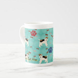 Taza De Porcelana Fox terrier del alambre del dibujo animado
