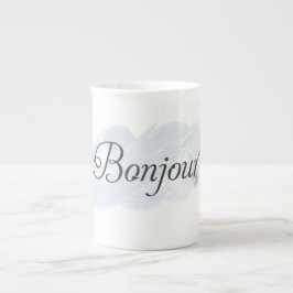 Taza De Porcelana Francés Bonjour
