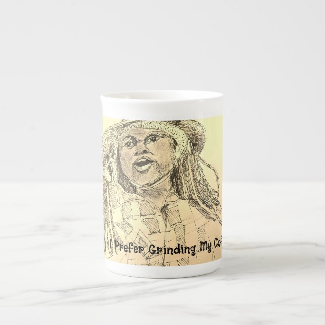 Taza De Porcelana Frijoles para café en tierra (Frente)