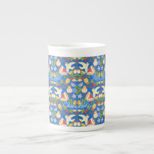 Taza De Porcelana Fruto floral adorable y colorido