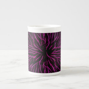 Taza De Porcelana Funky Pink Fire Flower Resumen
