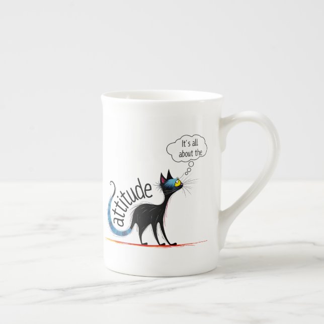 Taza De Porcelana Funny Cat Mug– Missy Miss Catitude (Derecha)