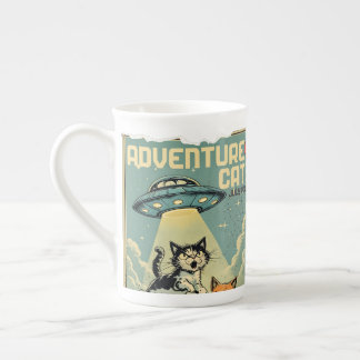Taza De Porcelana Funny cats comic book alien abduction sci-fi