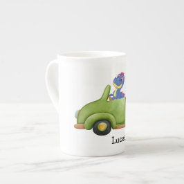Taza De Porcelana Funny dinosaurio antiguo coche Niños de la escuela