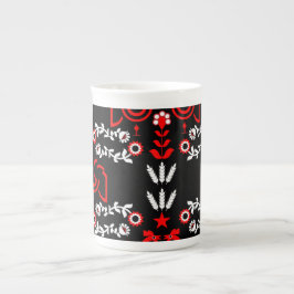 Taza De Porcelana Gallo Cockerel Arte Folclórico Escandinavo  