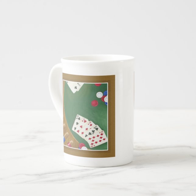 Taza De Porcelana Ganando mano de póquer seis a diez (Izquierda)