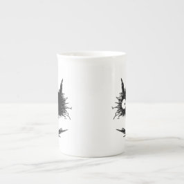 Taza De Porcelana Gatito desalinado negro GabiGabi