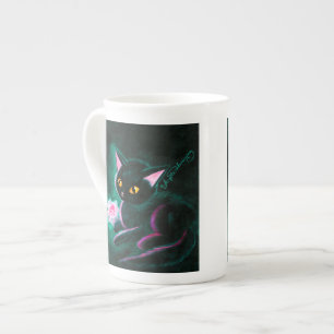 Taza De Porcelana Gatito negro lindo