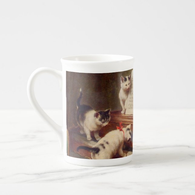 Taza De Porcelana Gatitos y piano (Izquierda)