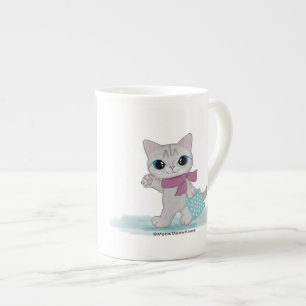 Taza De Porcelana Gato de las compras
