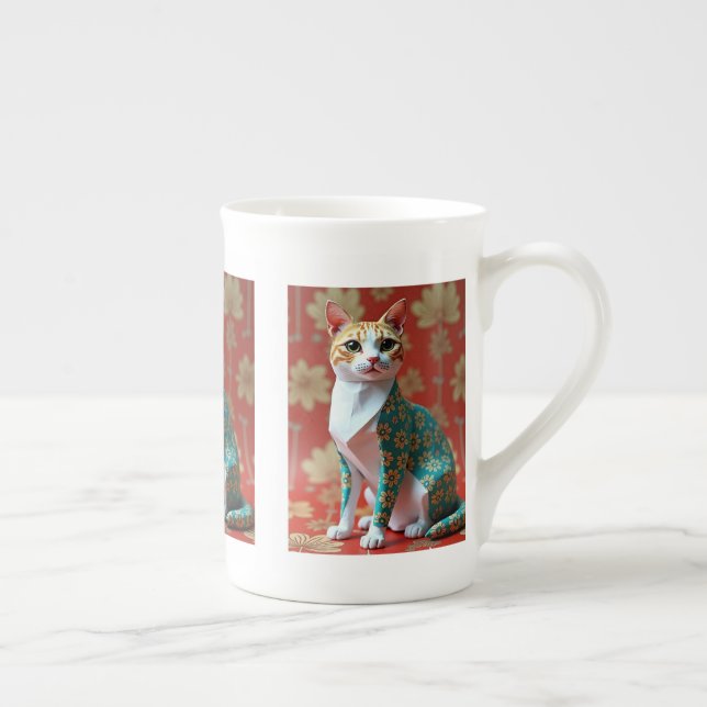 Taza De Porcelana Gato de papel original (Derecha)