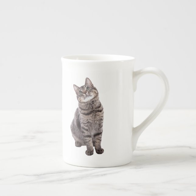 Taza De Porcelana Gato de tabla de corte (Derecha)
