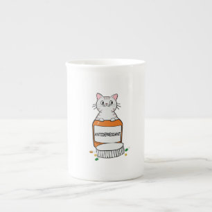 Taza De Porcelana gato depresent   diseño amante de los gatos