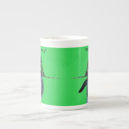 Taza De Porcelana Gato en la bruja Gorra Mug