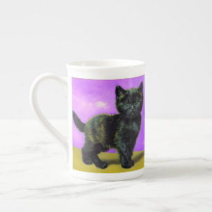 Taza De Porcelana Gato estilo Van Gogh