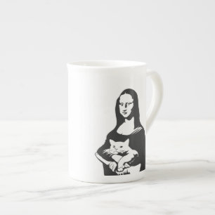 Taza De Porcelana Gato graso por da vinci - Elija el color de fondo
