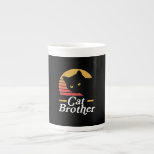 Taza De Porcelana Gato Hermano Estilo Vintage Regalo Retro Para Gato