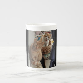 Taza De Porcelana gato jengibre Hueso China Mug