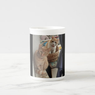 Taza De Porcelana gato jengibre Hueso China Mug