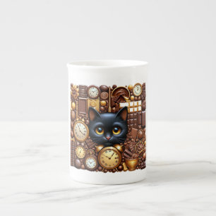 Taza De Porcelana Gato negro